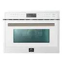 FORNO Espresso Capoliveri 24" 1.2 cu. ft. Built-In Microwave Drawer in Black with Antique Brass Handles, FMWDR3000-24BLK Forno
