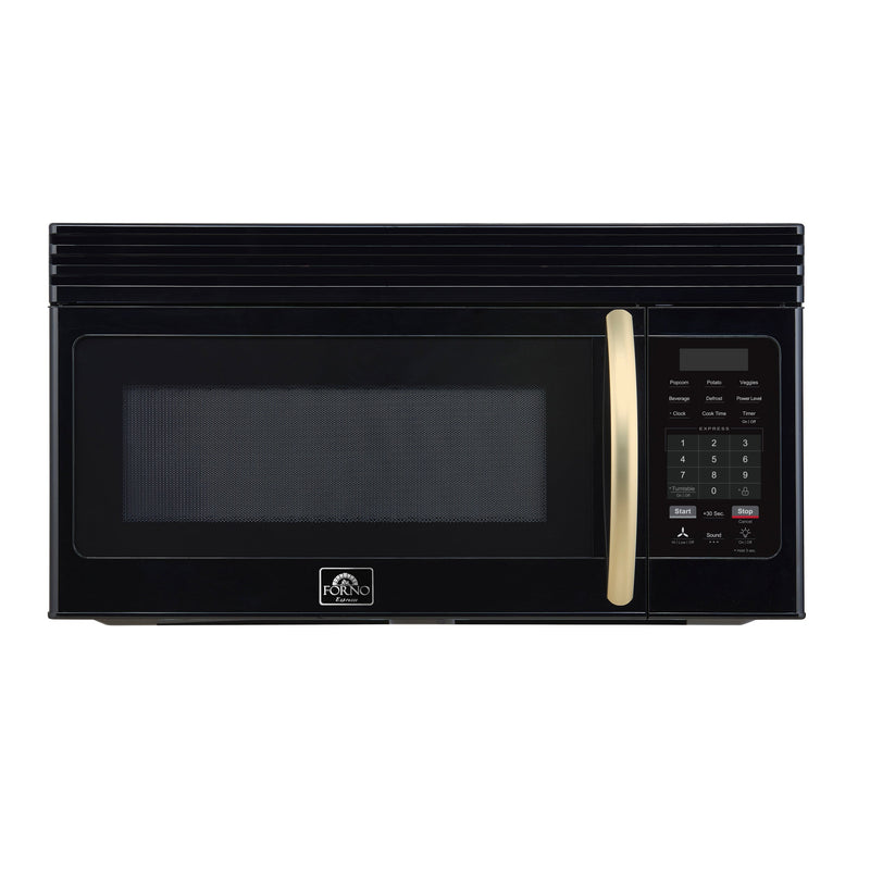 Forno Scalo 30-Inch Over the Range Microwave, Black – 1.6 cu.ft, 300 CFM Vent, Touch Control, LED Light Forno