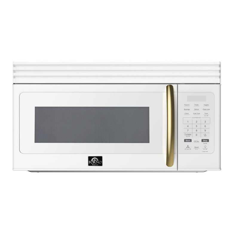 Forno Scalo 30-Inch Over the Range Microwave, White – 1.6 cu.ft, 300 CFM Vent, Touch Control, LED Light Forno