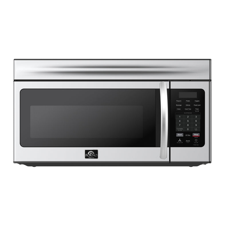 Forno Scalo 30-Inch Over the Range Microwave, Stainless Steel – 1.6 cu.ft, 300 CFM Vent, Touch Control, LED Light Forno