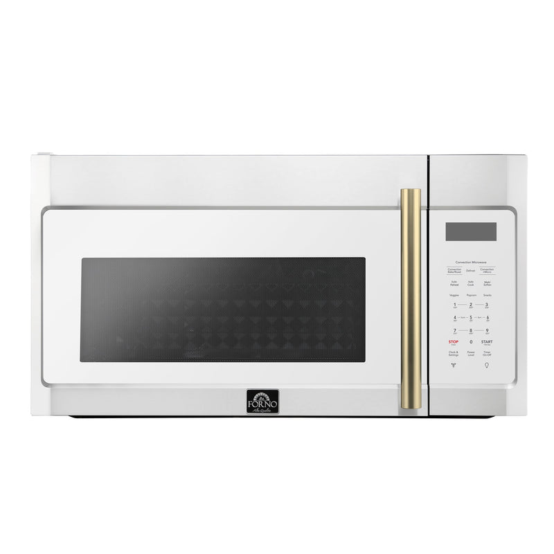 Forno Fornace 30-Inch Over the Range Convection Microwave, White – 1.5 cu.ft, 300 CFM Vent, Touch Control, LED Light Forno