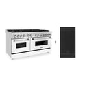 ZLINE 60" Dual Fuel Range with Gas Stove and Electric Oven in Stainless Steel and White Matte with Reversible Griddle (RA-WM-GR-60)