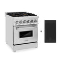 ZLINE 24" Dual Fuel Range with Gas Stove and Electric Oven in Stainless Steel with Brass Burners and Reversible Griddle (RA-BR-GR-24)