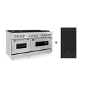 ZLINE 60" Dual Fuel Range with Gas Stove and Electric Oven in Stainless Steel with Brass Burners and Reversible Griddle (RA-BR-GR-60)