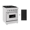 ZLINE 24" Dual Fuel Range with Gas Stove and Electric Oven in DuraSnow Stainless Steel with Reversible Griddle (RAS-SN-GR-24)