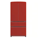 Forno Luigi 33-Inch 18 cu.ft. French Door Refrigerator in Red with Antique Brass Handles (FFFFD1791-33RED)