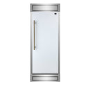 Forno Maderno 28-Inch Built-In Convertible Refrigerator in White with Antique Brass Handle, 13.6 cu.ft. Right Swing with Decorative Grill - 32-Inch Wide