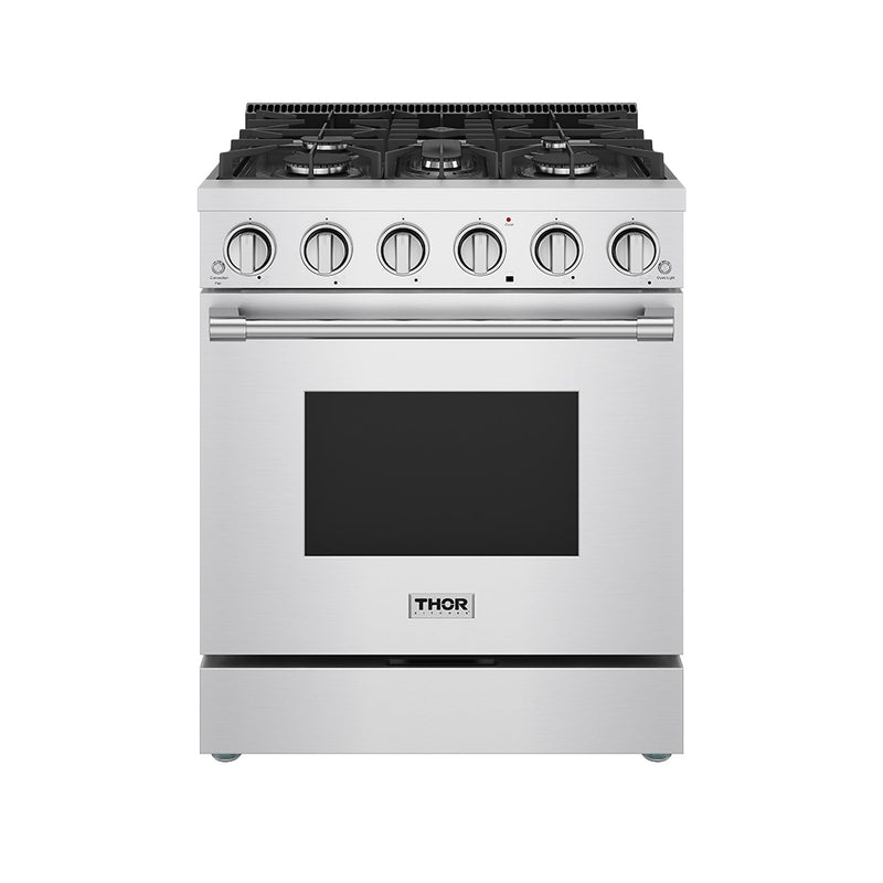 THOR Kitchen SRG3001 stainless steel 30-inch gas range, front view