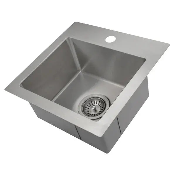 ZLINE 15 in. Donner Topmount Single Bowl Satin Stainless Steel Bar Kitchen Sink (STS-15S) Zline