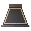 ILVE UANB30BKG Nostalgie II Noblesse 30 inch Range Hood with 600 CFM (Glossy Black, Brass)