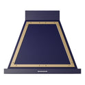 ILVE UANB30MBG Nostalgie II Noblesse 30 inch Range Hood with 600 CFM (Midnight Blue, Brass)