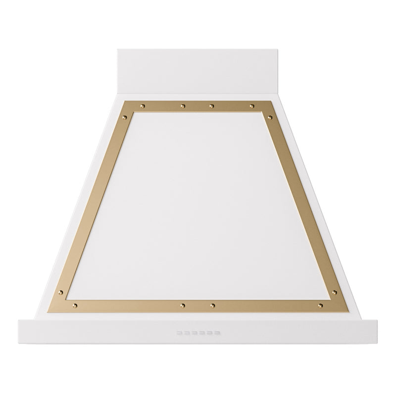 ILVE UANB30WHG Nostalgie II Noblesse 30 inch Range Hood with 600 CFM (White, Brass)