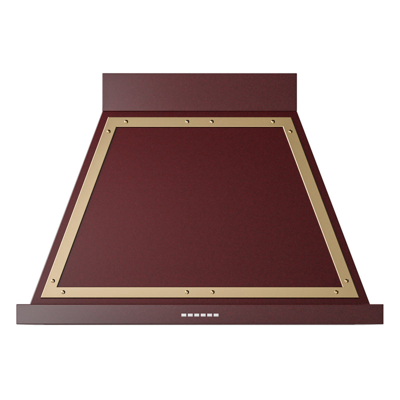 ILVE UANB36BUG Nostalgie II Noblesse 36 inch Range Hood (Burgundy, Brass)