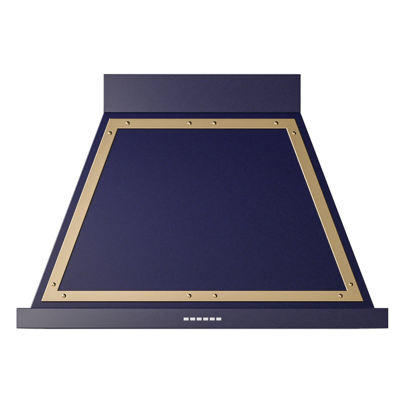 ILVE UANB36MBG Nostalgie II Noblesse 36 inch Range Hood (Midnight Blue, Brass)