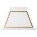 ILVE UANB36WHG Nostalgie II Noblesse 36 inch Range Hood (White, Brass)