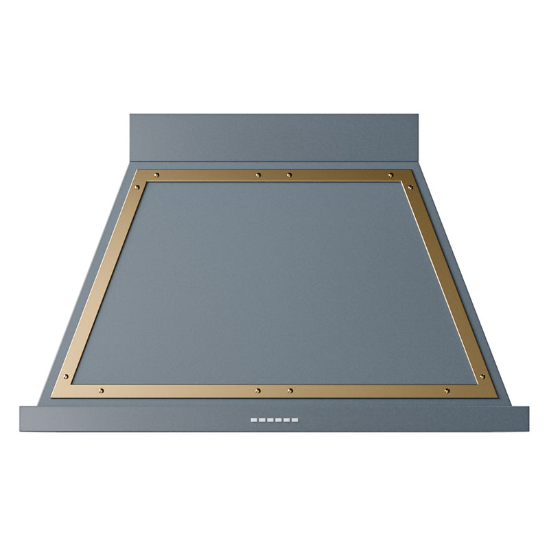 ILVE UANB40BGG Nostalgie II Noblesse 40 inch Range Hood with 600 CFM (Blue Grey, Brass)