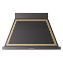 ILVE UANB40BKG Nostalgie II Noblesse 40 inch Range Hood with 600 CFM (Glossy Black, Brass)