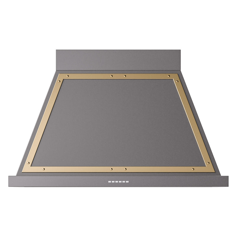 ILVE UANB40MGG Nostalgie II Noblesse 40 inch Range Hood with 600 CFM (Graphite Matte, Brass)