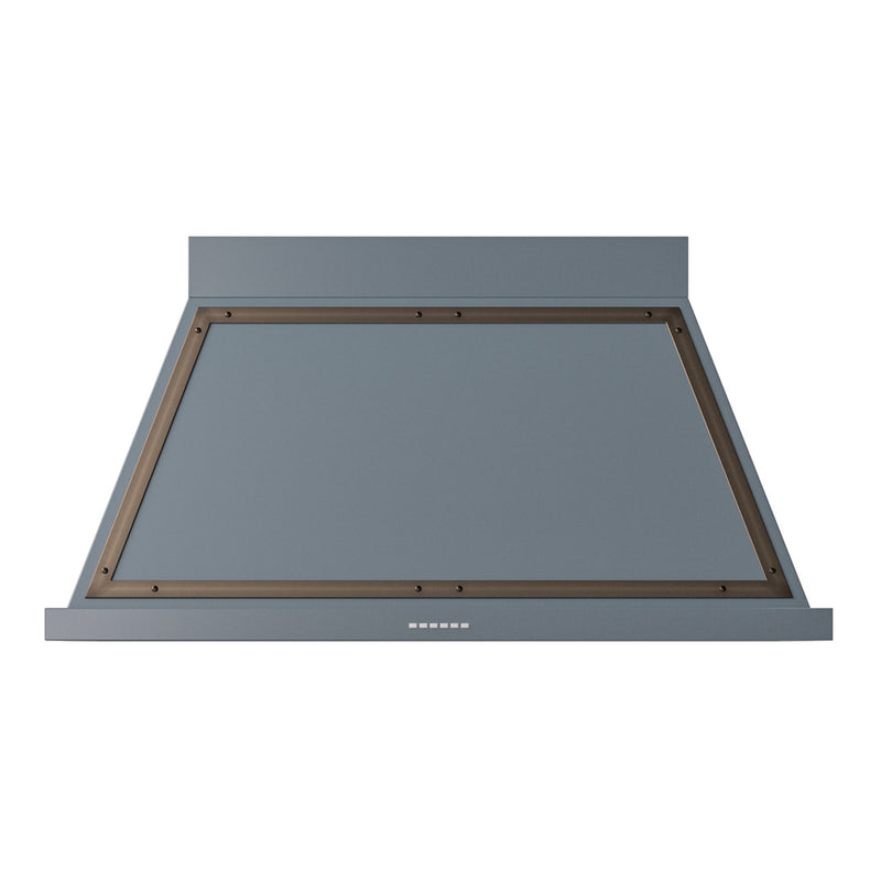 ILVE UANB48BGB Nostalgie II Noblesse 48 inch Range Hood with 600 CFM (Blue Grey, Burnished)