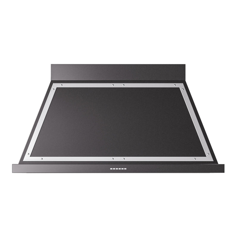 ILVE UANB48BKC Nostalgie II Noblesse 48 inch Range Hood with 600 CFM (Glossy Black, Chrome)