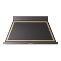 ILVE UANB48BKG Nostalgie II Noblesse 48 inch Range Hood with 600 CFM (Glossy Black, Brass)