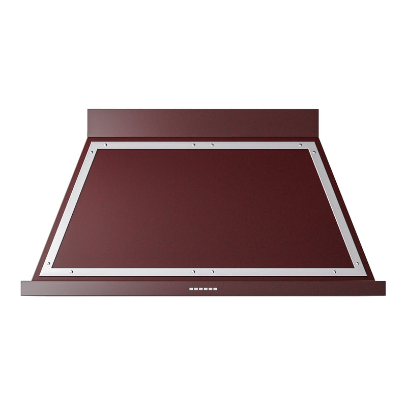 ILVE UANB48BUC Nostalgie II Noblesse 48 inch Range Hood with 600 CFM (Burgundy, Chrome)
