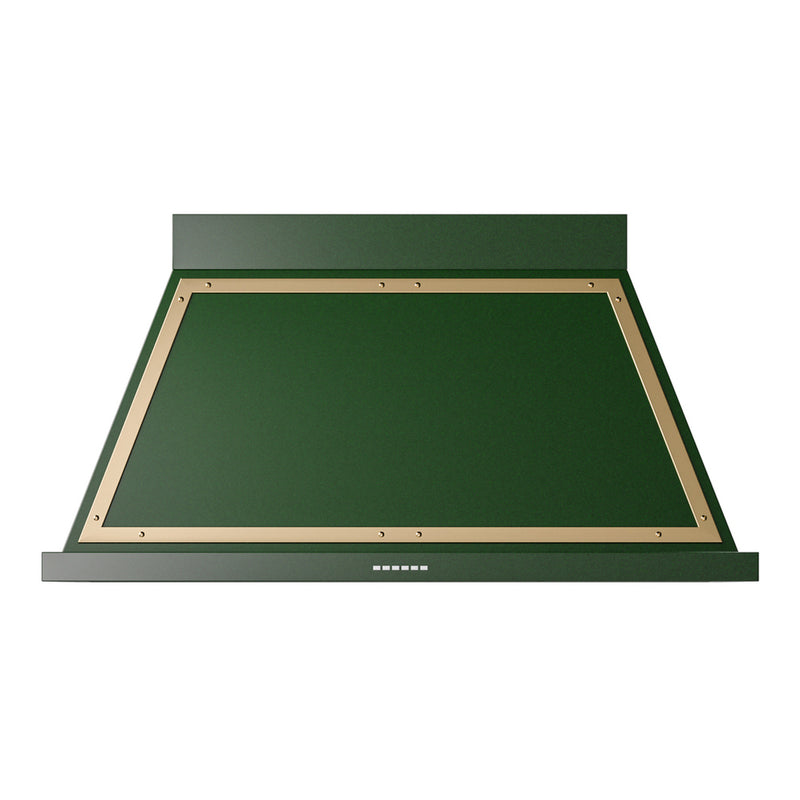 ILVE UANB48EGG Nostalgie II Noblesse 48 inch Range Hood with 600 CFM (Emerald Green, Brass)