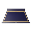ILVE UANB48MBG Nostalgie II Noblesse 48 inch Range Hood with 600 CFM (Midnight Blue, Brass)