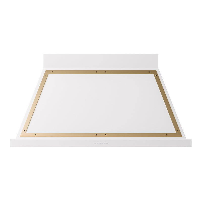 ILVE UANB48WHG Nostalgie II Noblesse 48 inch Range Hood with 600 CFM (White, Brass)