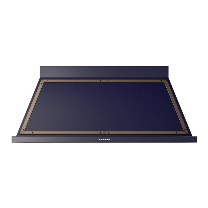 ILVE UANB60MBB Nostalgie II Noblesse 60 inch Range Hood with 600 CFM (Midnight Blue, Burnished)