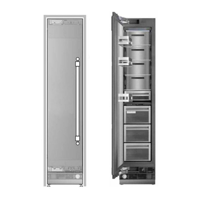 ILVE UFFC18SINPRY 18 inch Freezer Column with 8.6 cu. ft. Capacity, Automatic Ice Maker, up to 3.9 lb Daily Production, Full Size Ceiling LED Illumination Panel