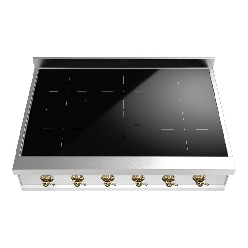 ILVE UHCPI366NSSG Nostalgie II 36 inch Built-In Induction Rangetop with 6 Elements (Brass)