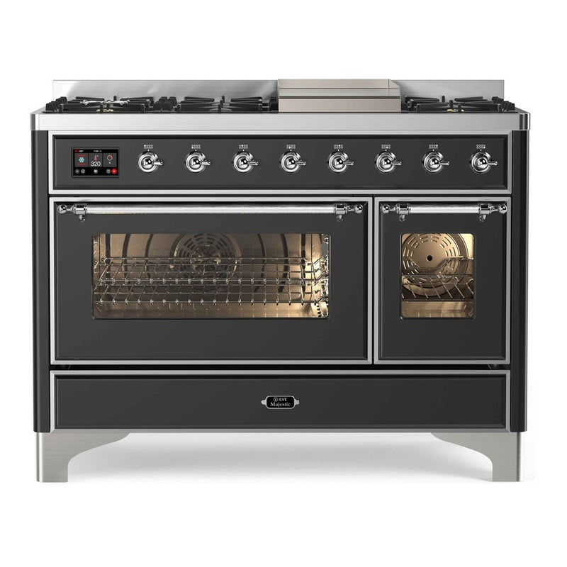 ILVE UM12FDNS3MGC Majestic II 48 in. Dual Fuel Range in Graphite Matte