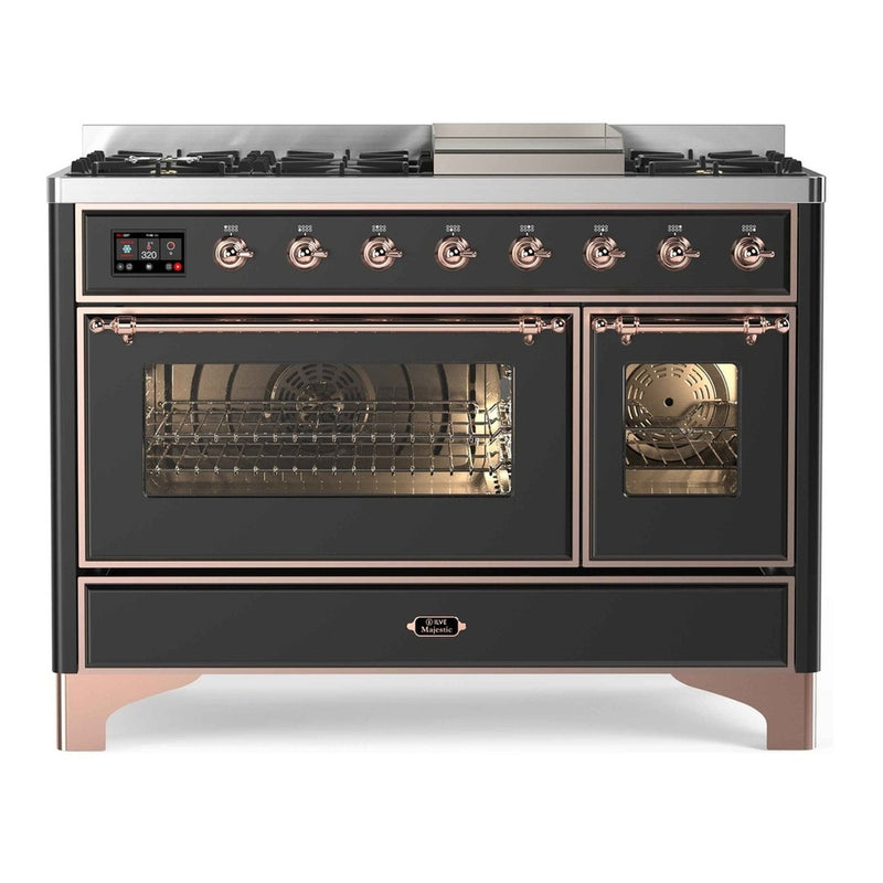 ILVE UM12FDNS3MGP Majestic II 48 in. Dual Fuel Range in Graphite Matte