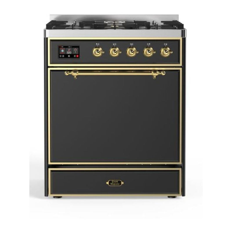 ILVE UM30DQNE3MGG Majestic II 30 in. Dual Fuel Range in Graphite Matte