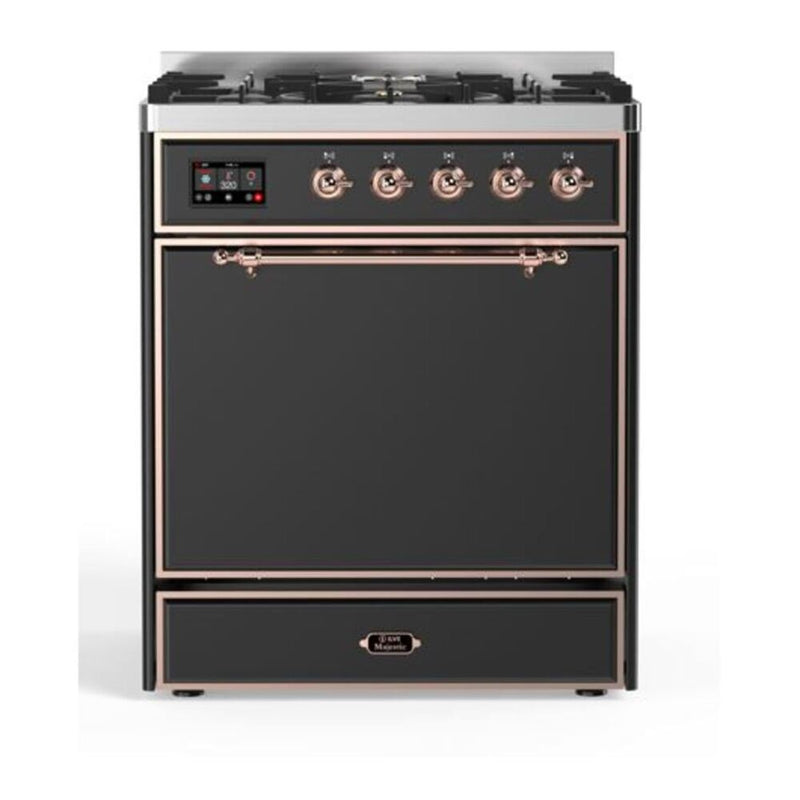ILVE UM30DQNE3MGP Majestic II 30 in. Dual Fuel Range in Graphite Matte