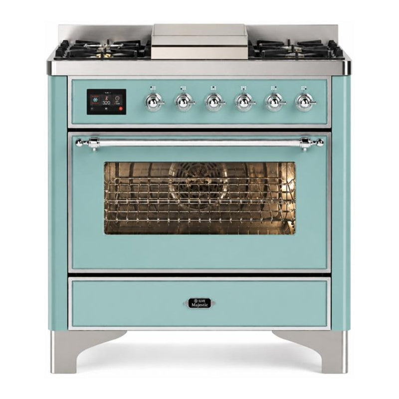 ILVE UM36FNR3MMC Majestic III 36 in. Dual Fuel Range in Mediterranean Mint