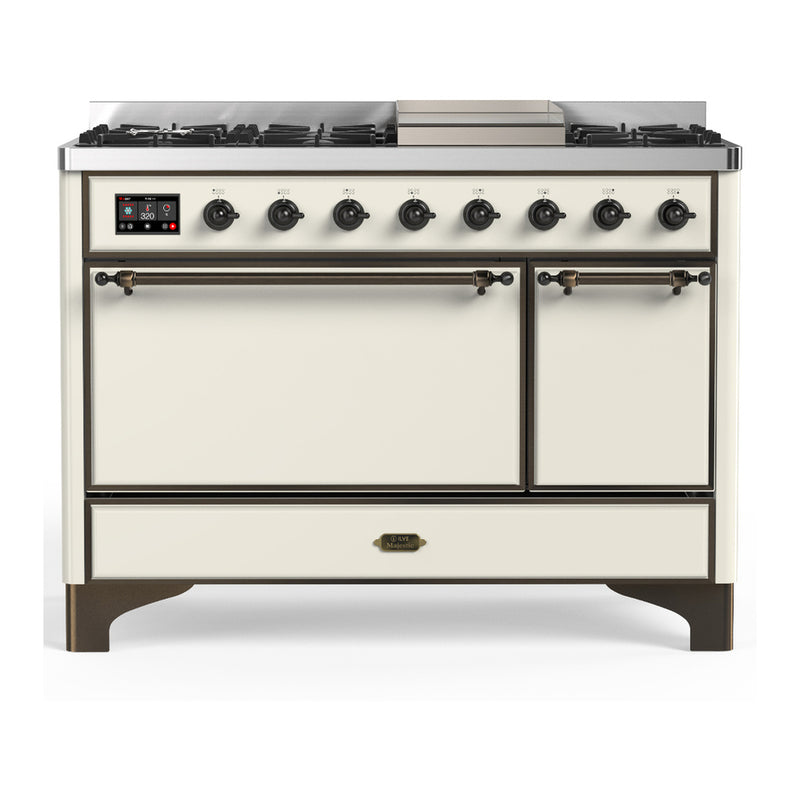 ILVE UM48FQNR3AWB Majestic 48 in. Dual Fuel Range in Antique White