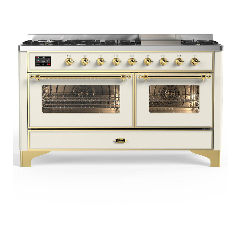 ILVE UM60FNR3AWG Majestic 60 in. Dual Fuel Range in Antique White
