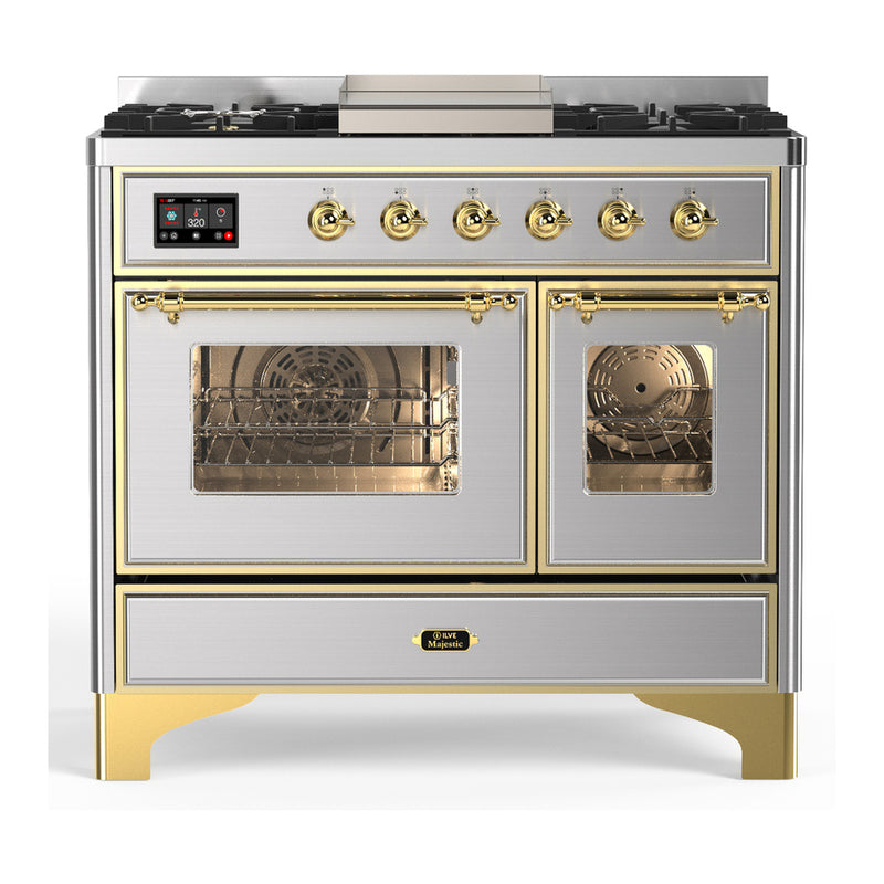 ILVE UMD40FNR3SSGLP Majestic III 40 in. Dual Fuel Range in Stainless Steel