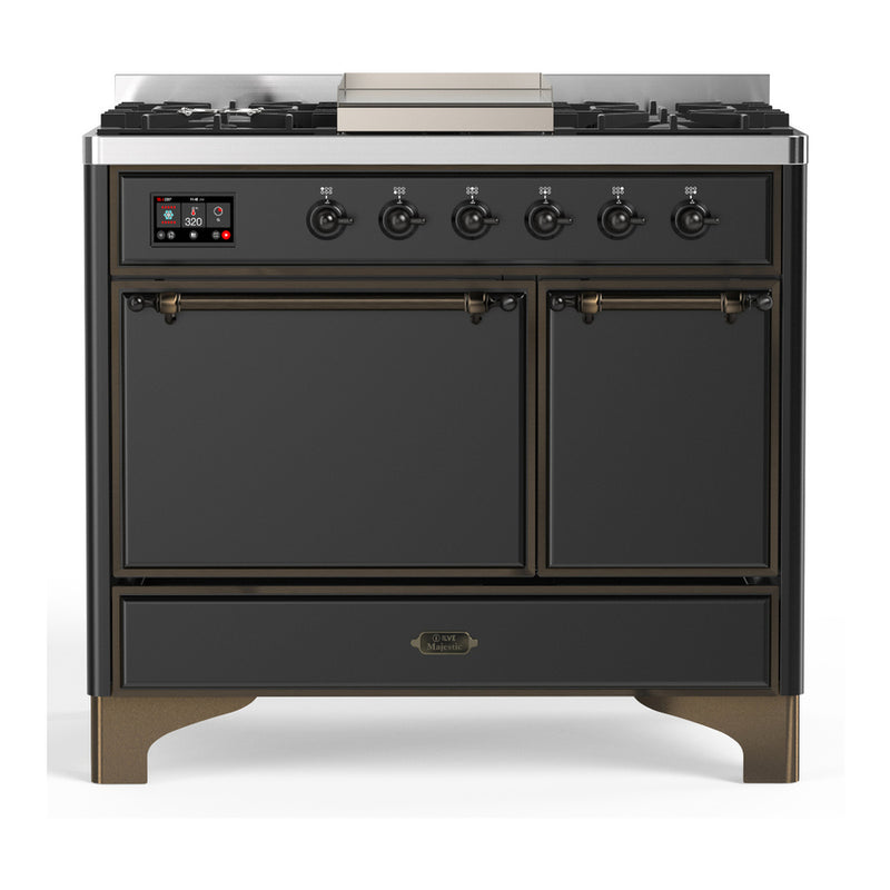 ILVE UMD40FQNR3MGB Majestic 40 in. Dual Fuel Range in Graphite Matte