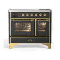ILVE UMDI10NS3MGG Majestic II 40 inch Induction Range with 6 Elements, Booster Function, Bridge Control, Residual Heat Indicator (Triple Glass Door, Graphite Matte, Brass)