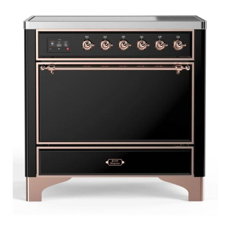 ILVE UMI09QNS3BKP Majestic II 36 in. Induction Range in Glossy Black