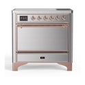 ILVE UMI09QNS3SSP Majestic II 36 inch Induction Range with 5 Elements, 3.5 cu. ft. Total Oven Capacity (Solid Door, Stainless Steel, Copper)
