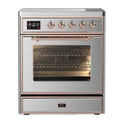 ILVE UMI30NE3SSP Majestic II 30 inch Induction Range with 4 Elements, 4 cu. ft. Oven Capacity (Triple Glass Door, Stainless Steel, Copper)