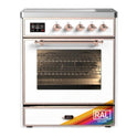 ILVE UMIB30NR3RAP Majestic III 30 inch Induction Range with 4 Elements, 4 cu. ft. Oven Capacity (Triple Glass Door, RAL, Copper)