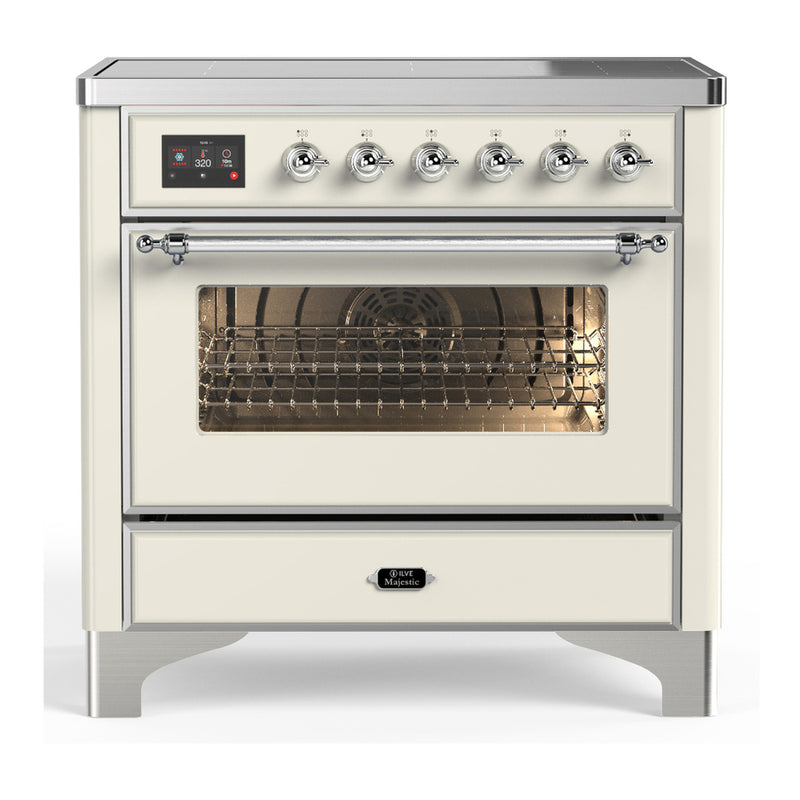 ILVE UMIB36NR3AWC Majestic III 36 in. Induction Range in Antique White