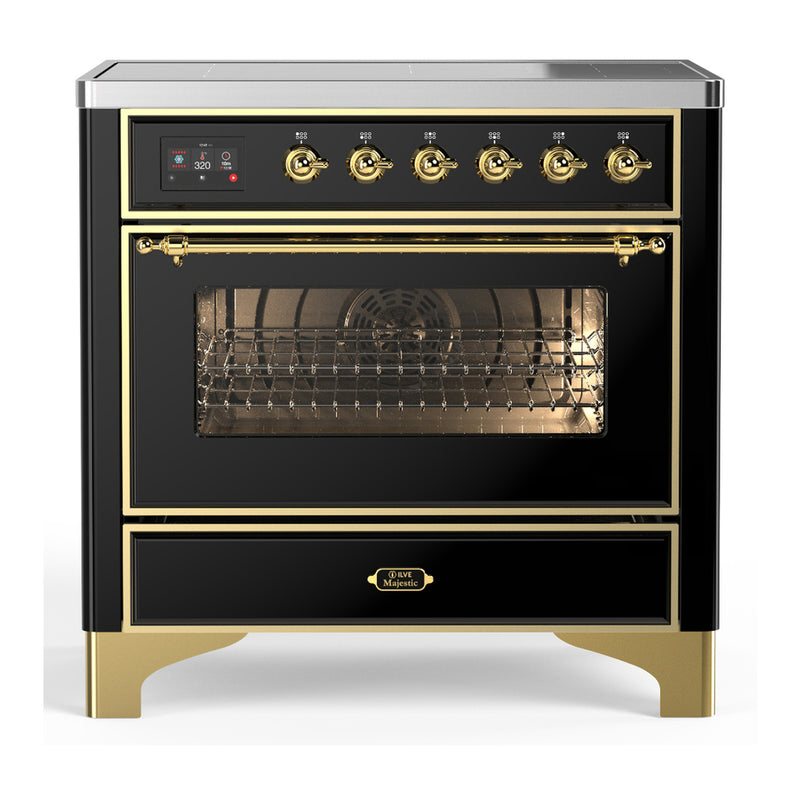 ILVE UMIB36NR3BKG Majestic 36 in. Induction Range in Glossy Black