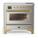ILVE UMIB36NR3SSG Majestic III 36 inch Induction Range with 6 Elements, 3.5 cu. ft. Total Oven Capacity (Triple Glass Door, Stainless Steel, Brass)