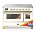 ILVE UMIB48NR3RAG Majestic III 48 inch Induction Range with 6 Elements, 5.02 cu. ft. Total Oven Capacity (Triple Glass Door, RAL, Brass)